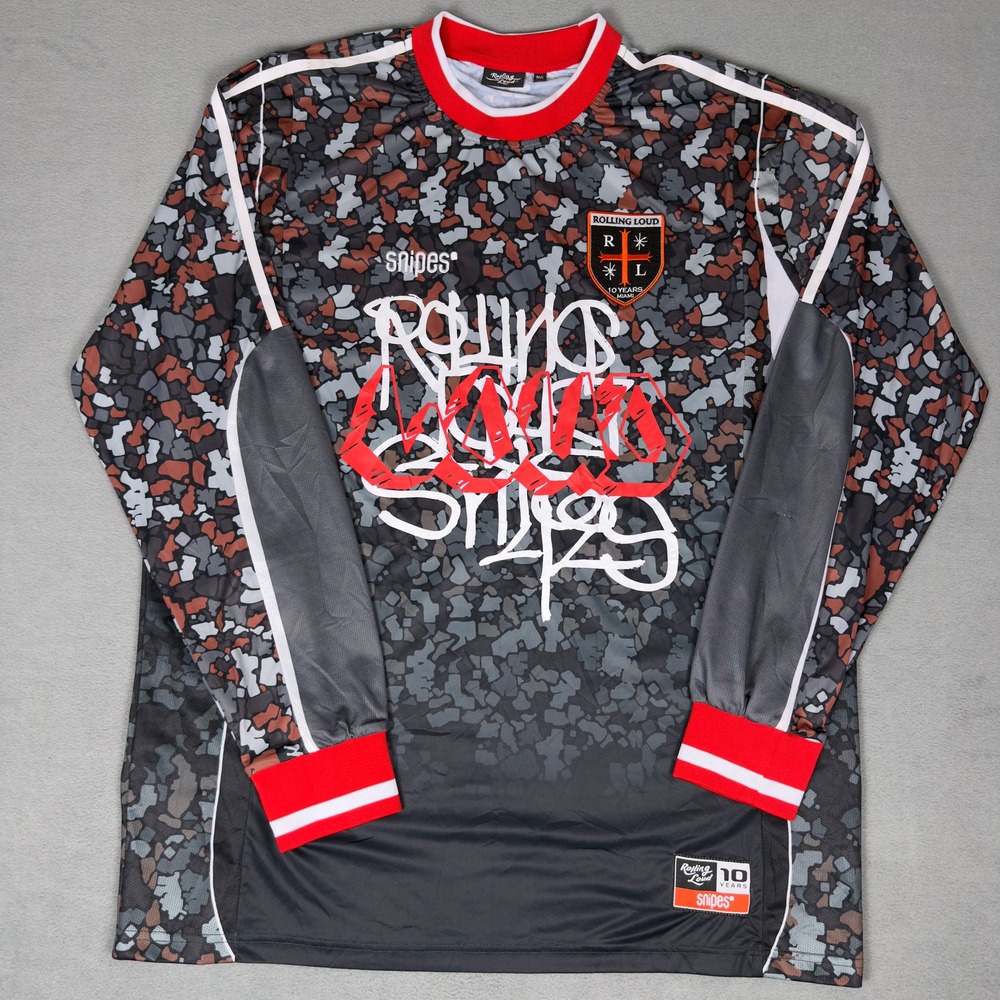 Rolling Loud‎ x Snipes 10 Years Miami Camo Long Sleeve Jersey Mens 2XL no. 98